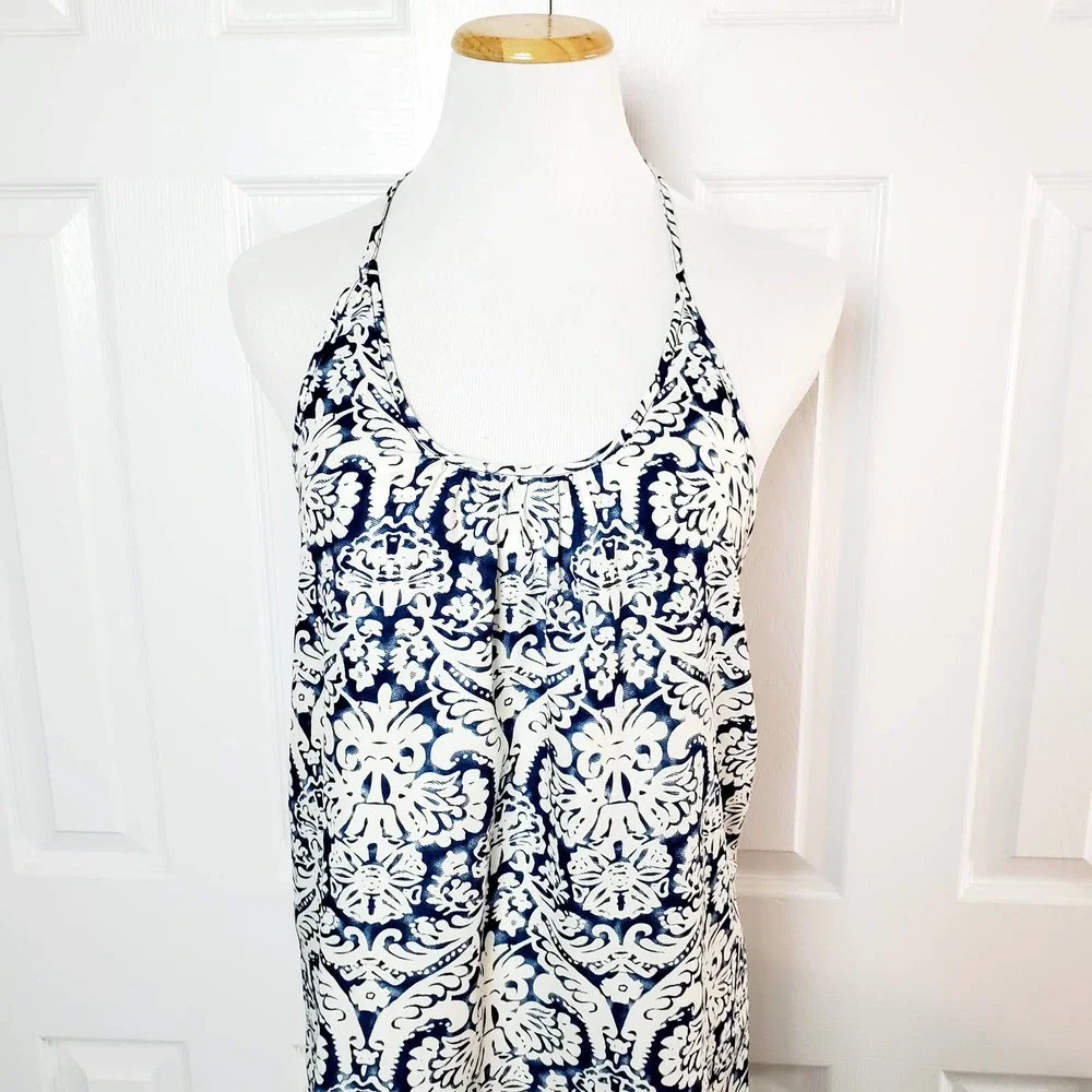 Bluetique Floral Crochet Back Swim Cover Up Dress - Picture 2 of 4